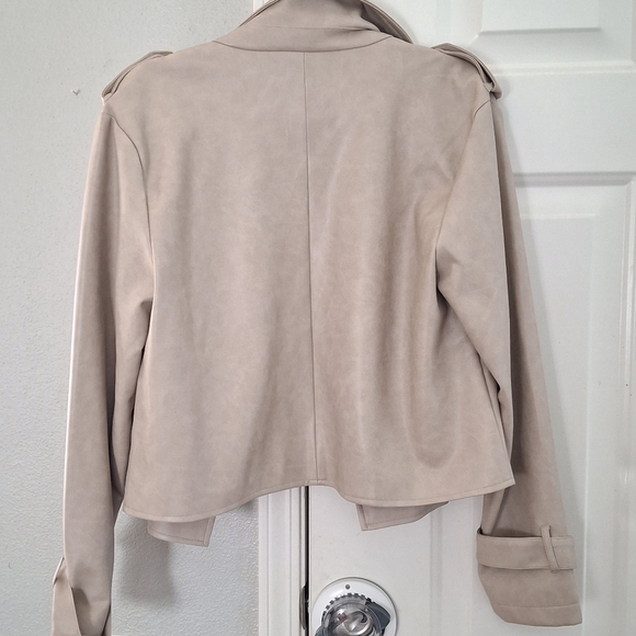 Leather Faux khaki jacket by BAGATELLE Collection New York 🧥women - Picture 4 of 4